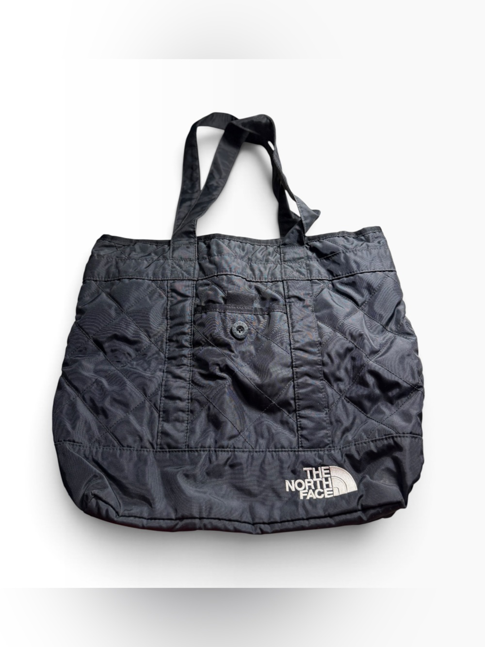 The North Face Black Quilted Utility Tote Shopping Shoulder Bag